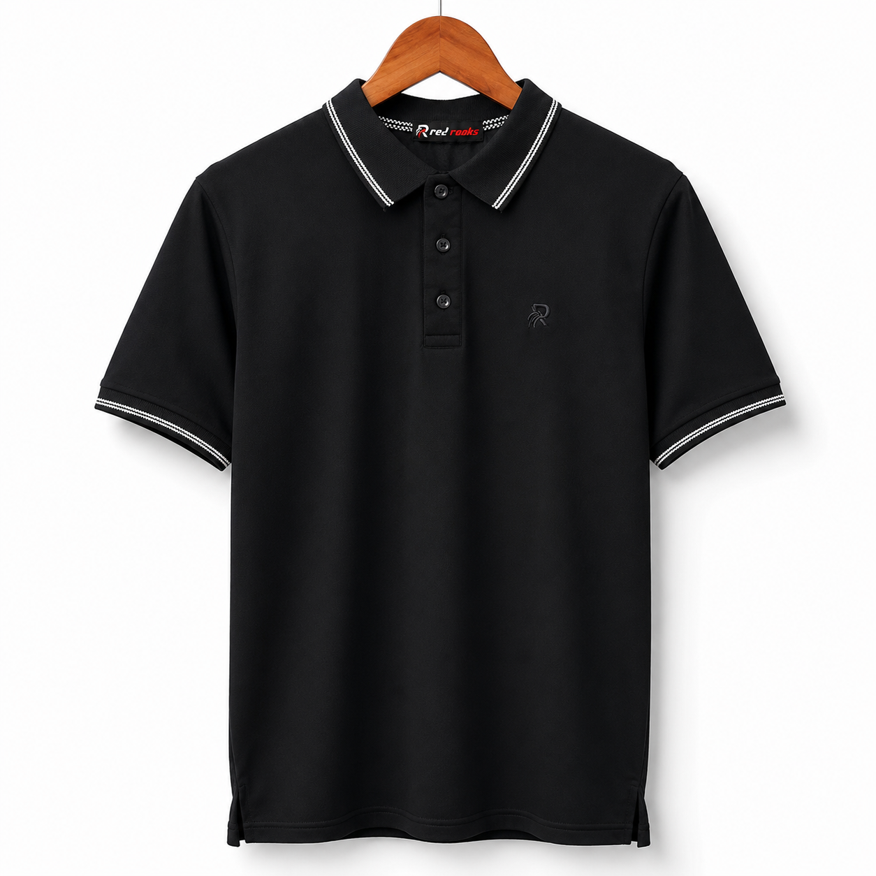 Red Rooks Black Pique Polo in Bangladesh